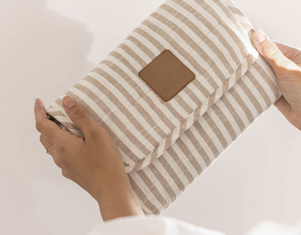 Natural Stripe Linen Change Mat